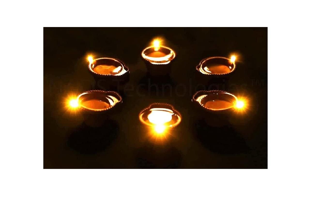 Diwali Light Water Sensor Diyas (Pack of 12 Diyas)