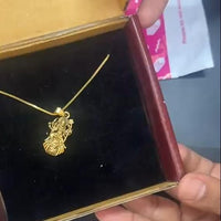 Gold Plated Ambe Mataji Pendant with Chain