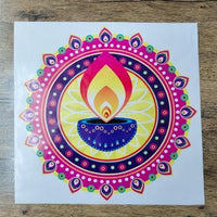 Diwali Rangoli Stickers Blue Diya