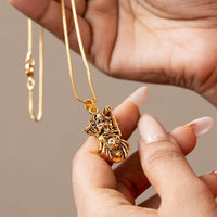 Gold Plated Ambe Mataji Pendant with Chain