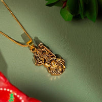 Gold Plated Ambe Mataji Pendant with Chain