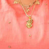 Gold Plated Ambe Mataji Pendant with Chain
