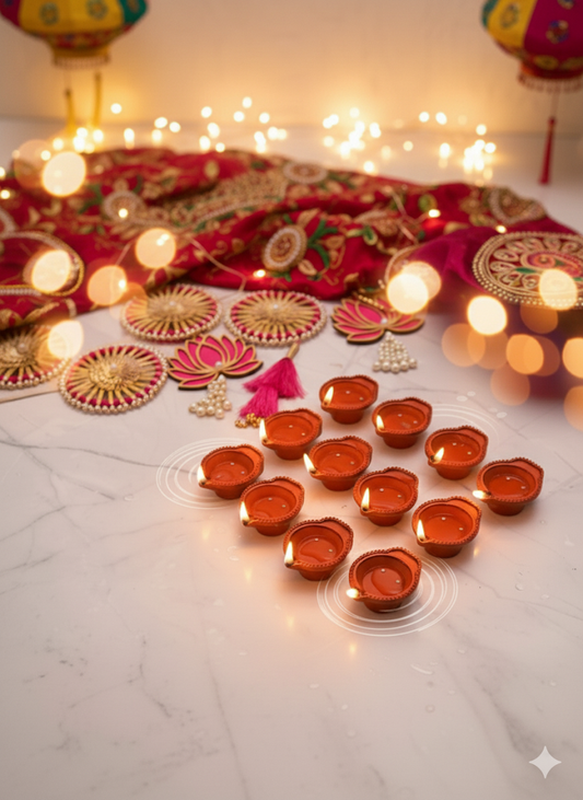 Diwali Light Water Sensor Diyas (Pack of 12 Diyas)